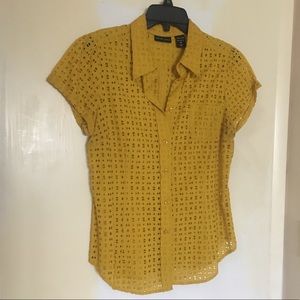 New York & Company Button Down Dress Shirt-Med